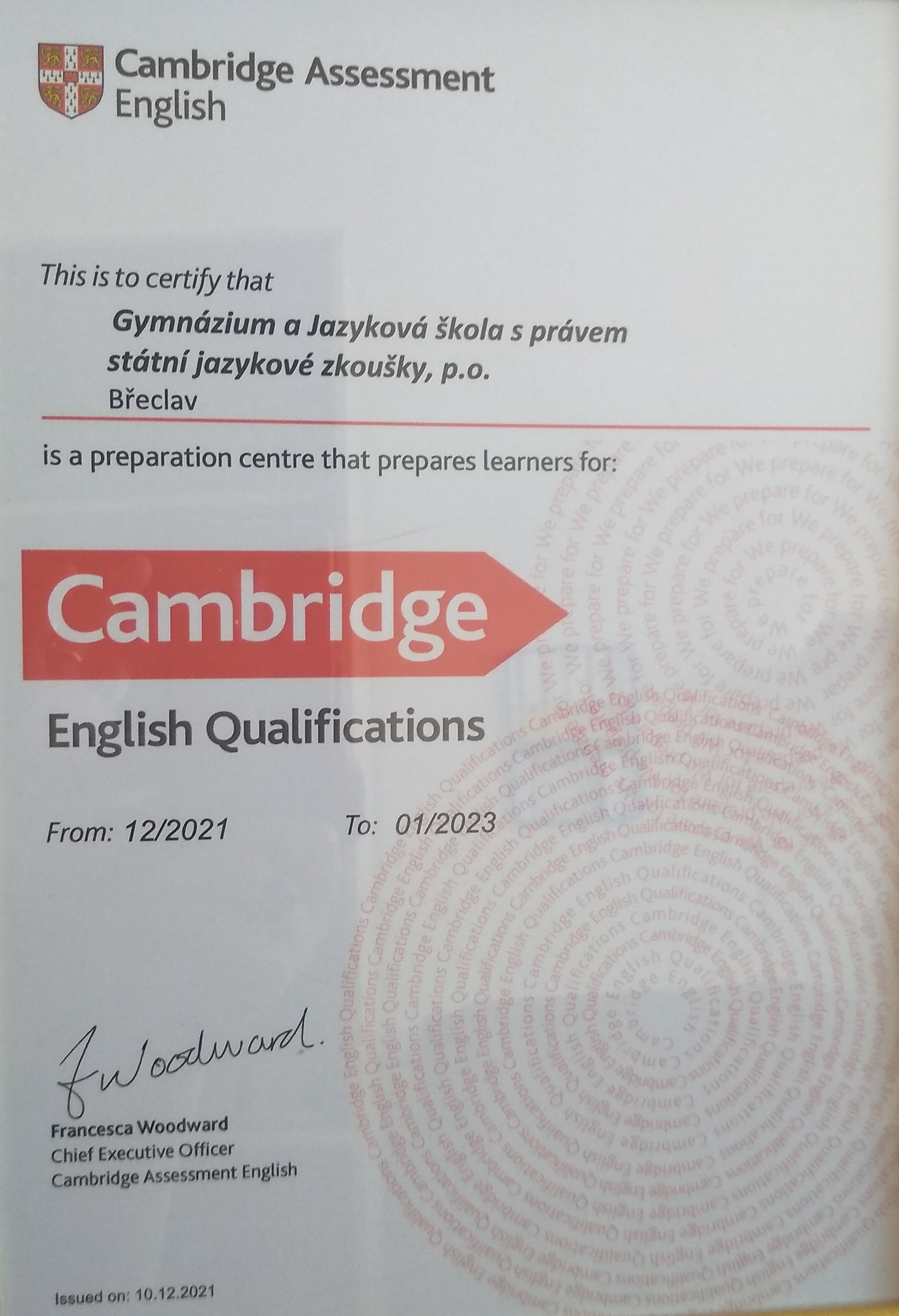 Certifikat Cambridge