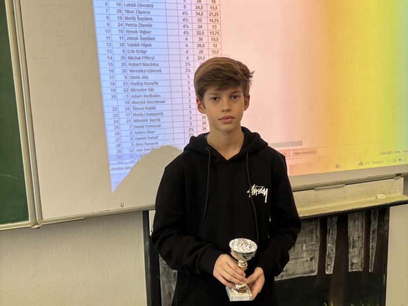 Lukáš Ruman z tercie nejlepším šachistou gymnázia